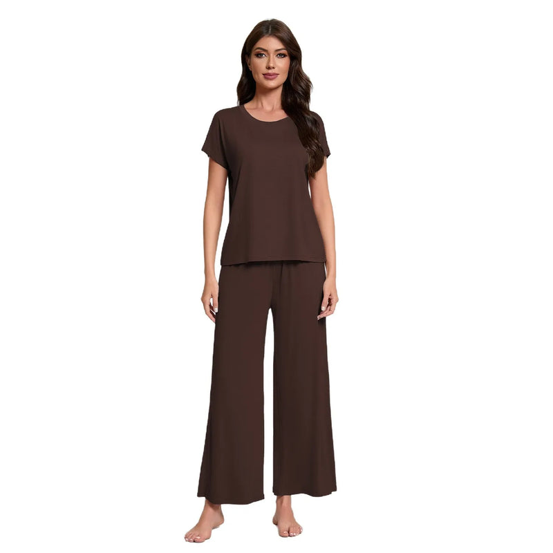 European Loose Home Pajamas Set New Modal Comfort Women's Suit Spring Autumn Sleepwear For Sleeping Clothes Lounge Pyjama
