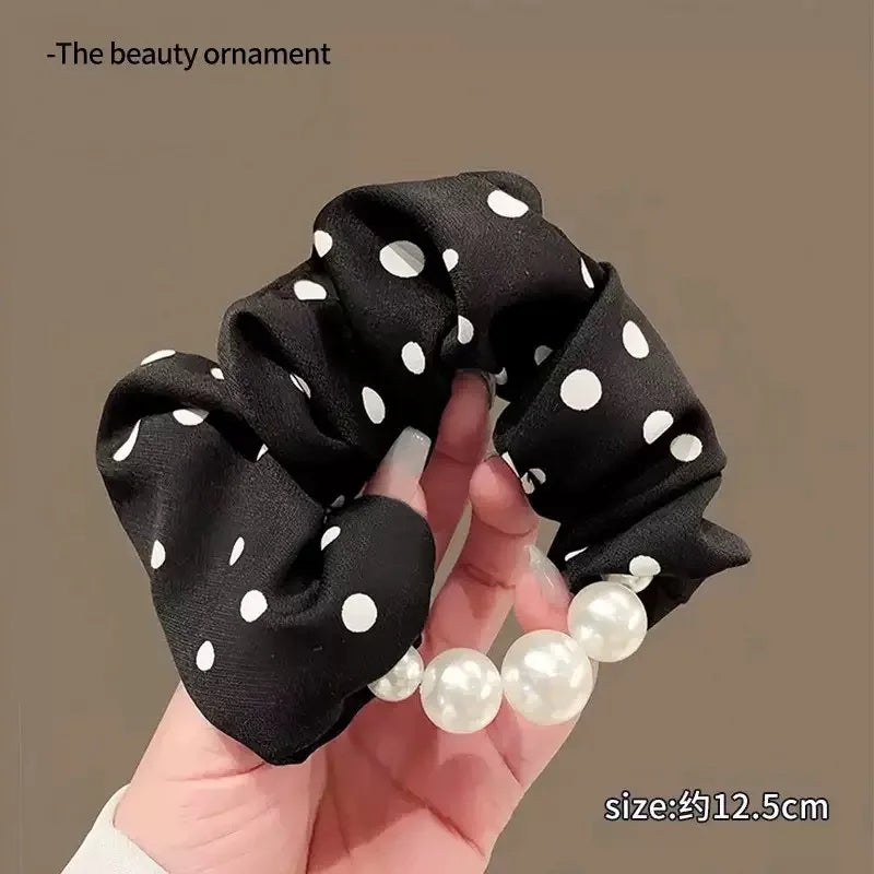 2026 New Elegant Scrunchie Hair Rope For Women Luxury Bun Maker Hair Tie Flower Headwear Elastic Ponytail Holder