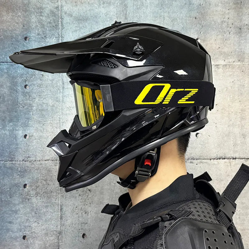 ORZ Helmets Motocross Kask Cross Downhill Soporte Casco Off Road Helmet Racing Classic Motorcycle Original Enduro Goggles