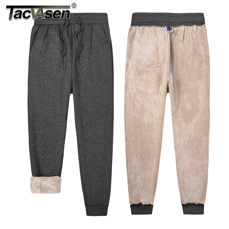TACVASEN Thicken Sherpa Fleece Lined Sweatpants Mens Heavy Warm Winter Pants Outdoor Hiking Running Athletic Joggers Trousers