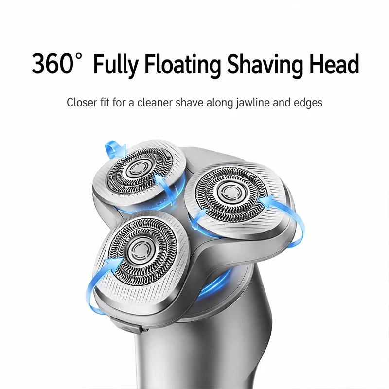 MIJIA Electric Shaver,Double Ring Three-blade Head,360° Floating Head,IPX7 Wet & Dry,Type-C,Long Battery Razor,Chinese Version
