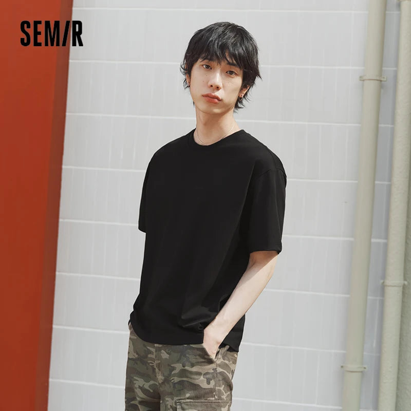 Semir Men T shirt 2026 Fashion Solid Color Crew Neck Knitted Quick Dry Cool Feeling Antibacterial Tops Clothes For Man