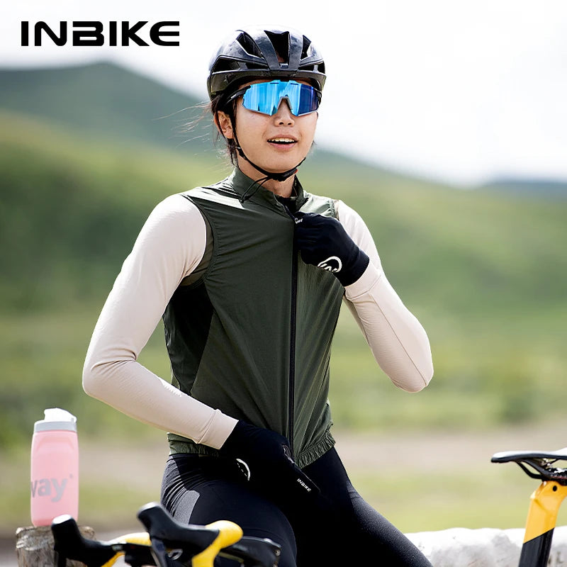 INBIKE Men's Sleeveless Cycling Vest Summer Quick Dry Windproof Bicycle Top Jacket for Riding Running Man Mountain Bike Clothes