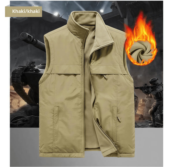 2026 Autumn winter Warm Thickened fleece double-sided  vest Men's Vest Jacket  Outerwear slim fit Jacket Casual Style