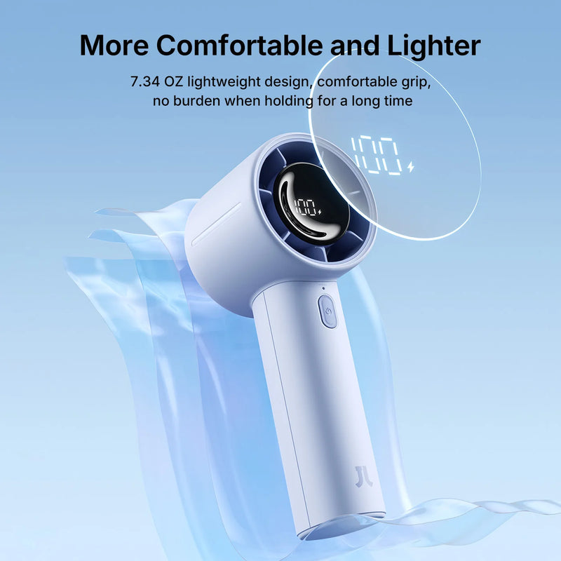 JISULIFE New Arrival Portable Handheld Mini Fan Life10s, 5000mAh Battery Long Lasting Power, 5 Wind Speeds, Summer Essential