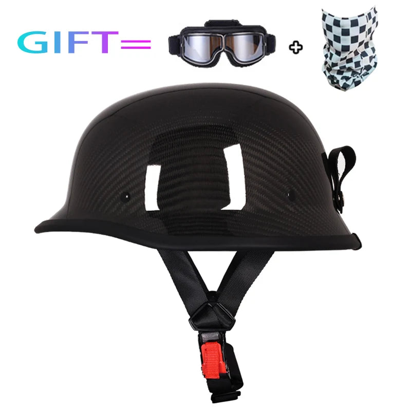 Carbon fiber retro open motorcycle helmet German imitation WWII soldier helmet pilot helmet