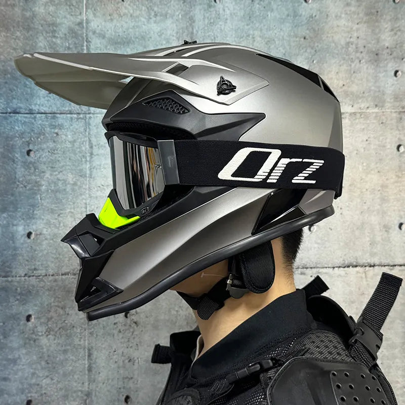 ORZ Helmets Motocross Kask Cross Downhill Soporte Casco Off Road Helmet Racing Classic Motorcycle Original Enduro Goggles