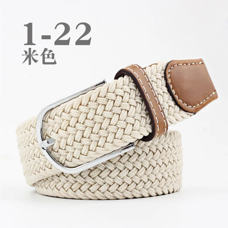 105cm Stretch Woven Belt, Unisex Canvas Belts Fashion Casual Student Belt Women Cinturon Male Waistband.