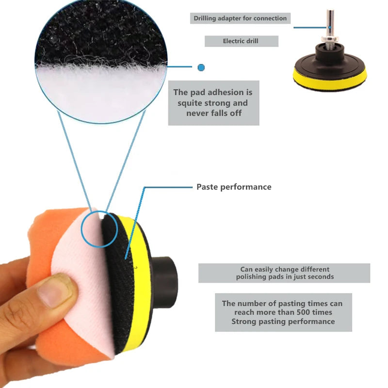 SEAMETAL 3/4/5inch Universal Car Polish Pad Set M10/M14 Soft Wool Machine Waxing Polisher Car Body Polishing Discs Car Accessory