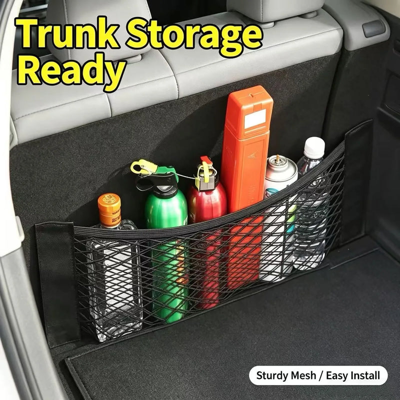 Velcro Car Trunk Storage Net Bag - Universal Fixing Artifact for Vehicle Trunk Supplies Organizer Bag