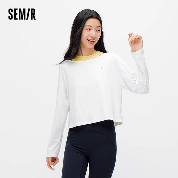 អាវយឺត Semir សម្រាប់នារី ស្រូបសំណើម ស្ងួតលឿន ដៃវែង រាងប្រហោង រដូវក្តៅ ឆ្នាំ២០២៦