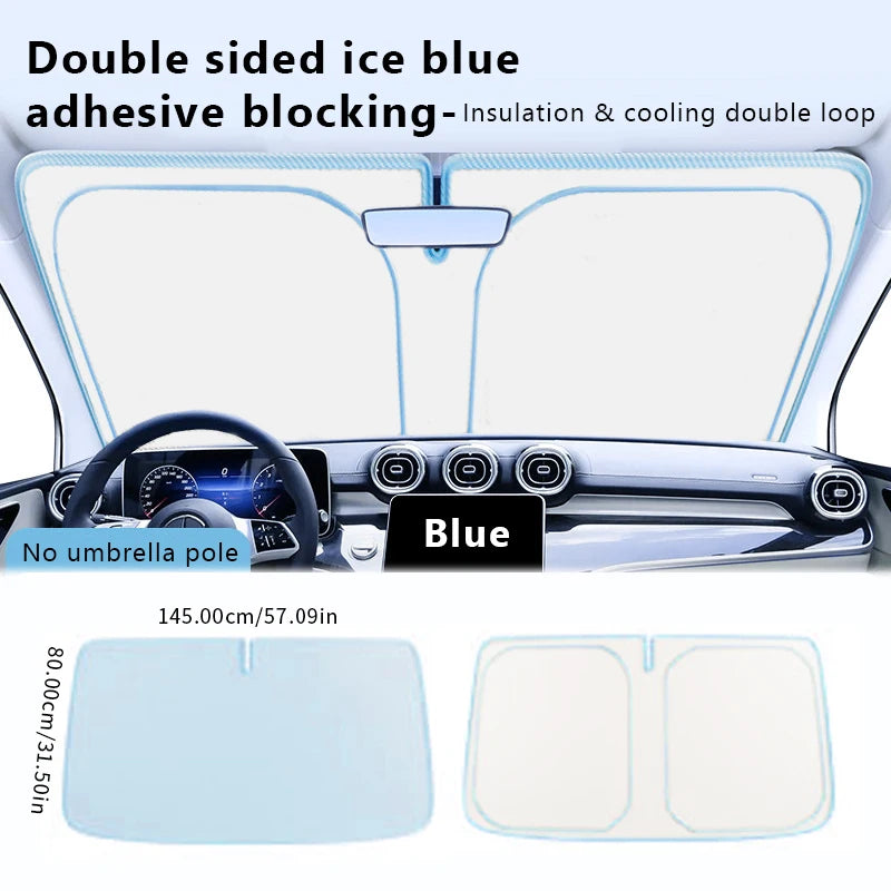 SEAMETAL Summer Car Front Window Sunshade Double Sided Coating Sun Shade Windshield Folding Auto UV Protector Car Accessories