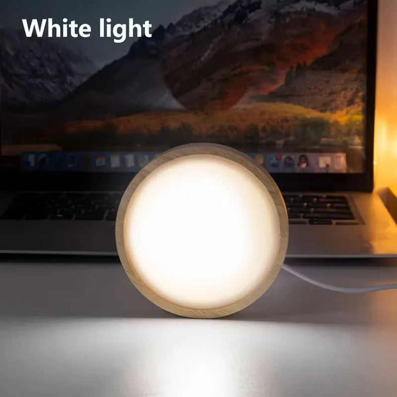 Crystal Ball Lamp Holder LED Lamp Stand Suitable for Crystal Art Warm Light Base Wooden LED Display Base for DIY Table Lamps