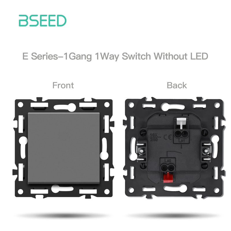 BSEED 1/2Gang Wall Light Switch With LED 65W EU Socket Module Part ST TV Internet Socket Part Glass Frame Free Comnbination