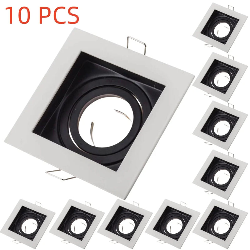 1/10PCS Round Square Recessed LED Downlight Adjustable Ceiling Lamp GU10 MR16 Spot Light Home Living Room Bedroom Lighting