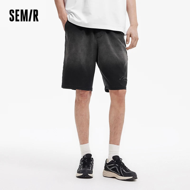Semir Mens Denim Shorts 2026 Vintage Embroidery Loose Fit Casual Fashion Soft Daily Wear