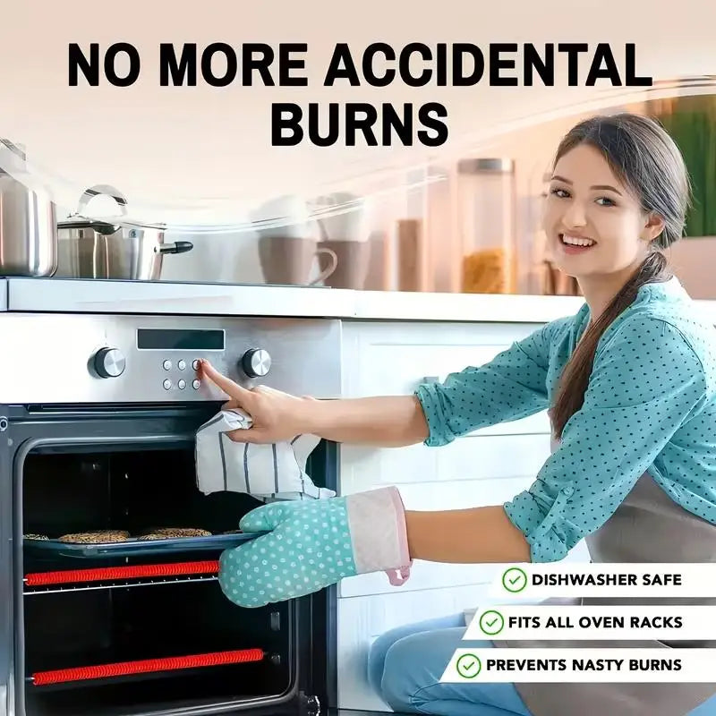 2pcs Pack Silicone Oven Rack Guards – Heat Resistant, Burn Prevention, 35.56 cm, for & RV Safety
