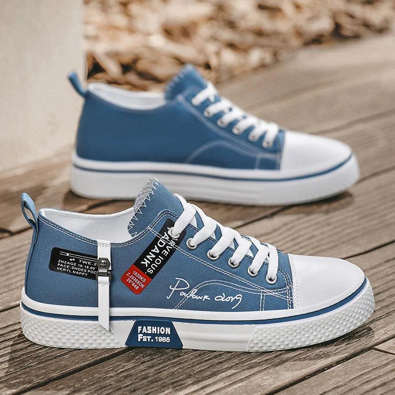 Men's Plus Size Casual Canvas Shoes Summer Soft-Sole Non-Slip Outdoor Walking Shoes Fashion Youth Sports Board Shoes Flat Shoes