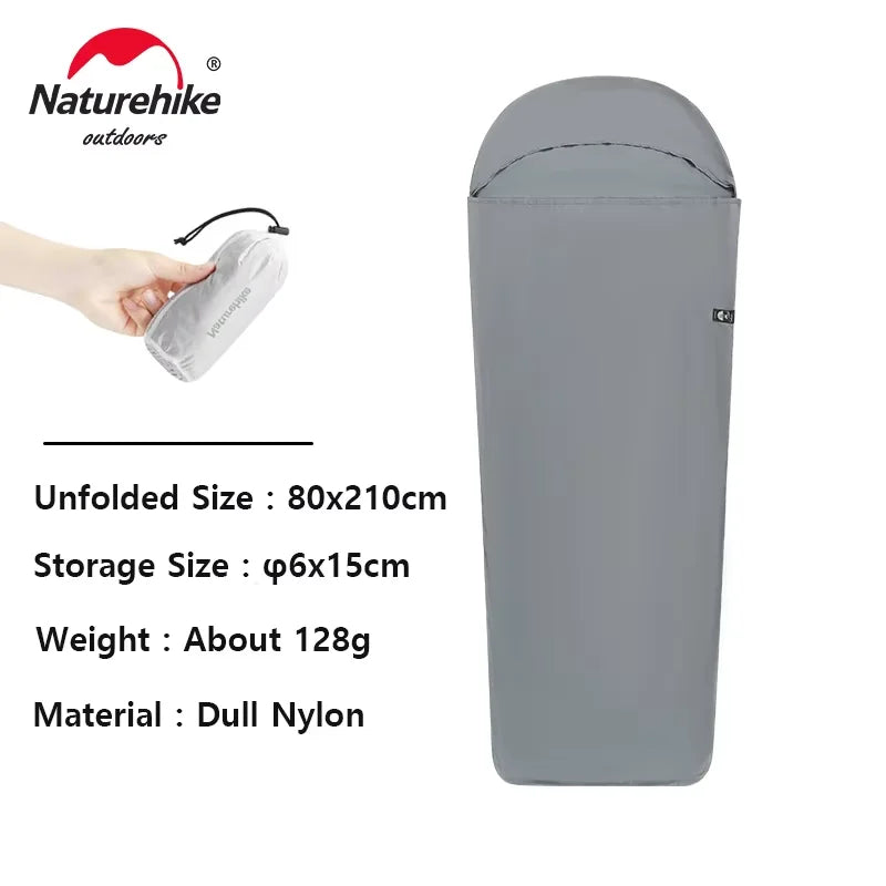 Naturehike Sleeping Bag Liner Ultralight Outdoor Camping Sleeping Sack Hiking Hotel Single Travel Machine Washable Comfortable