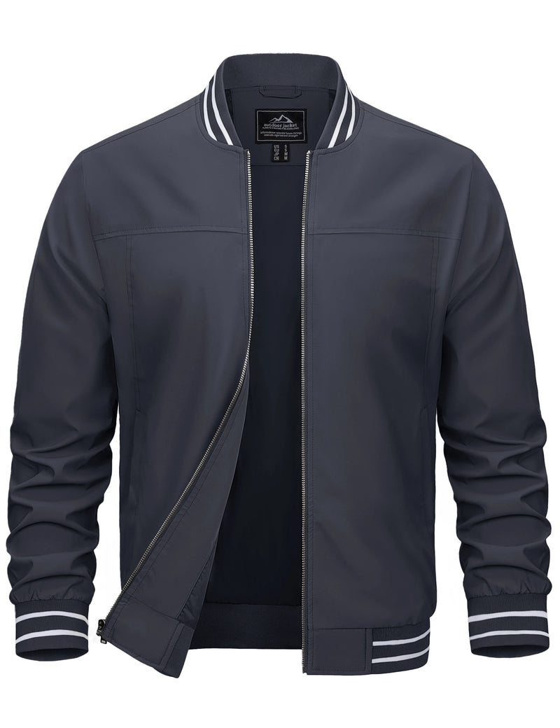 TACVASEN Mens Lightweight Waterproof Bike Jackets Windproof Warm Outdoor Jackets Spring Fall Zip Up Coat With Pockets