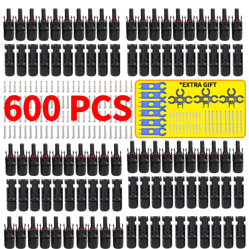 Free shipping 600/400/200/100/10 Pcs DC Solar Connector 1000V30A Panel Stecker Connectors Kit for Cable 2.5/4/6mm2
