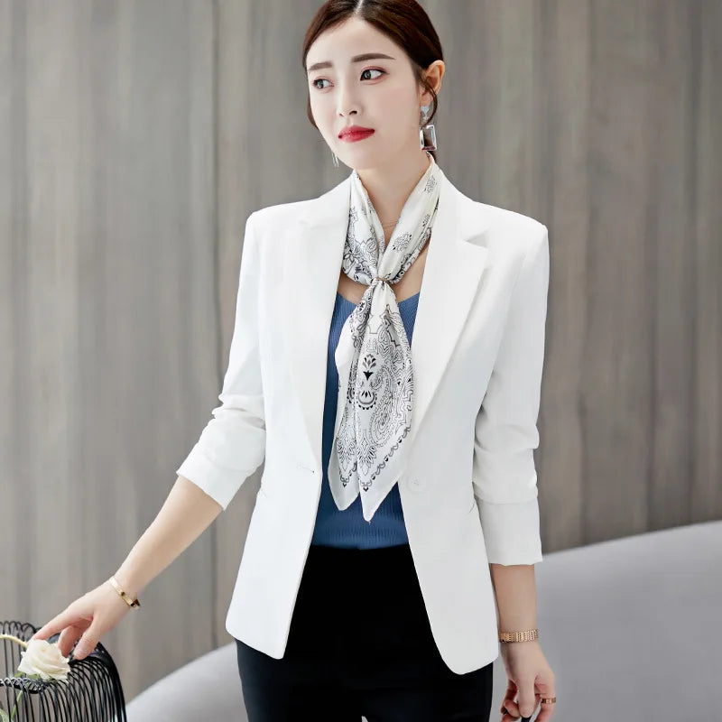 2026 Spring New Women's Long-sleeved Suit Jacket, Korean Style Slim Short Coat Women, Asian Size M-XXXL, Girl's Blazers