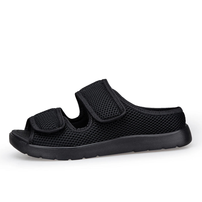 Adjustable Diabetic Sandals for Swollen Feet Wide Open Toe Mesh Slippers for Edema Arthritis Bunions & Elderly Foot Pain Relief