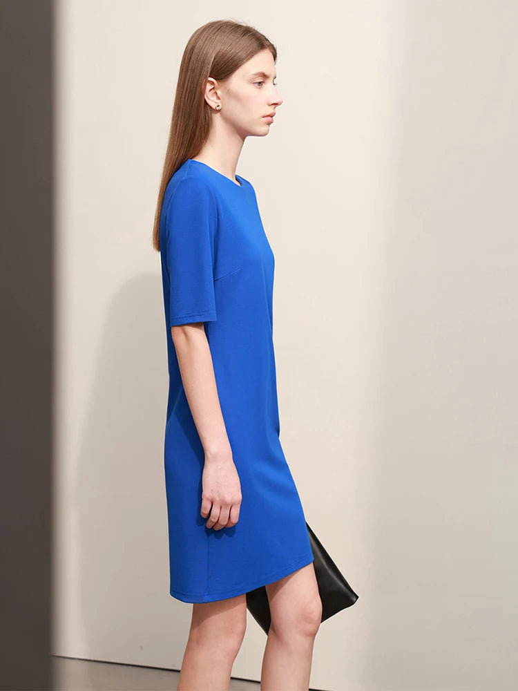 រ៉ូប Amii Minimalism រដូវក្តៅឆ្នាំ ២០២៦ សម្រាប់ស្ត្រី រ៉ូបខ្លី ដៃខ្លី ធ្វើពីក្រណាត់រ៉ូម៉ាំងស្តើង សម្រាប់ធ្វើដំណើរ 12412015