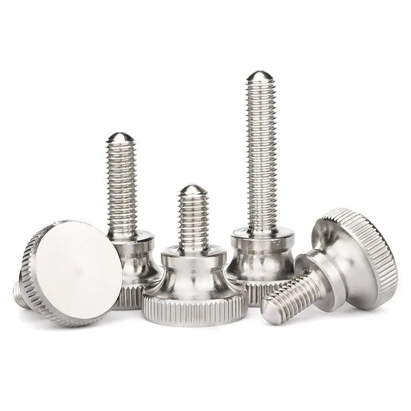 M2 M2.5 M3 M4 M5 M6 M8 304 Stainless Steel Knurl High Step Head Hand Tighten Thumb Screw Adjust Bolt