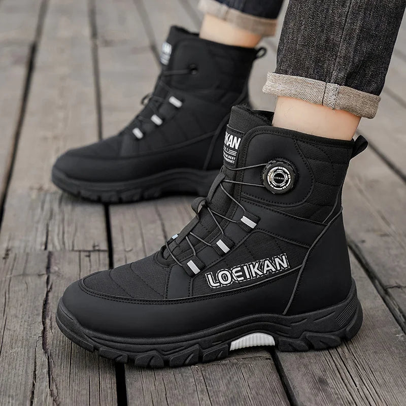 Men's winter youth comfortable fashion casual outdoor wear-resistant cotton warm shoes plus size non-slip hight top snow boots