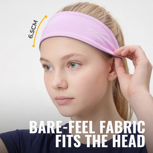 WRELS Sports Headband Absorbent Sweatband Breathable Mesh Reflective Elastic Ultralight Quick Dry Men Women Running Headband