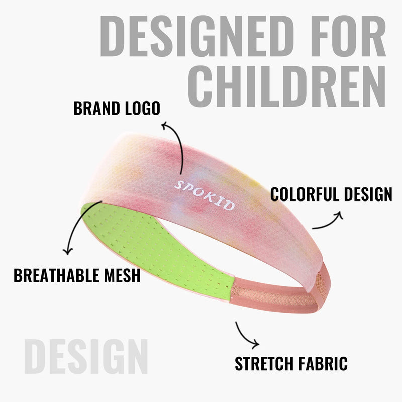 WRELS Kids Headband Sweatband Mesh Breathable Reflective Hair Band Elastic Ultralight Boys Girls Running Sports Headband