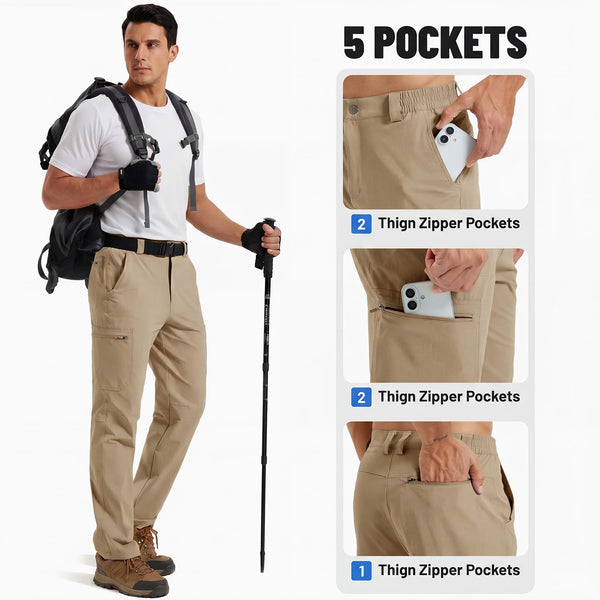 TACVASEN Men's Hiking Quick Dry Lightweight Pant Waterproof Breathable Outdoor Fishing Pants Summer Casual Tactical Trouser