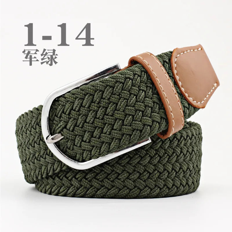 105cm Stretch Woven Belt, Unisex Canvas Belts Fashion Casual Student Belt Women Cinturon Male Waistband.
