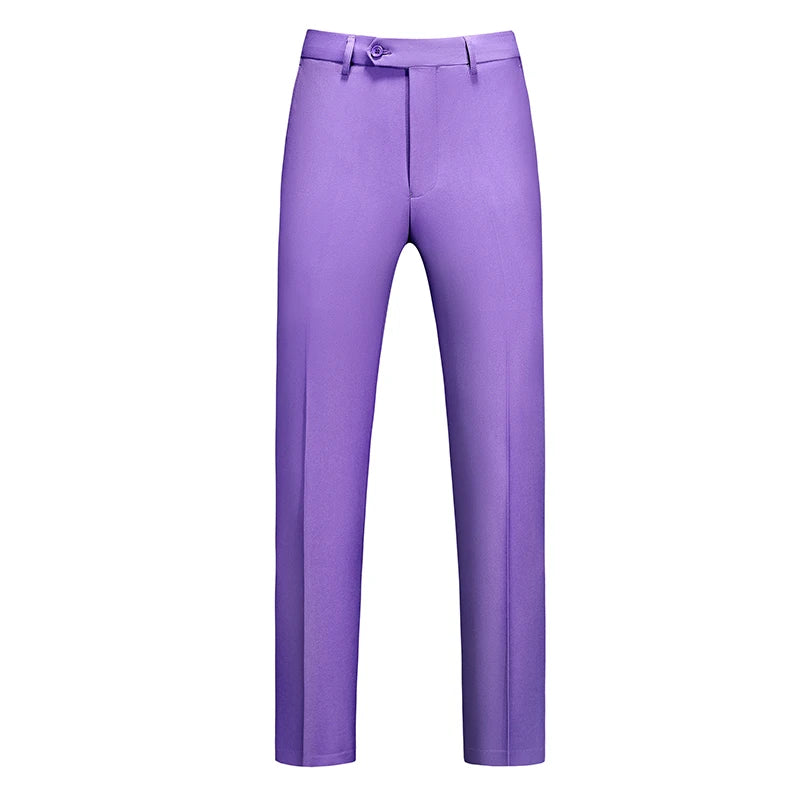 2026 New Men's Middle Waist Pants, 25 Color Choice, Elegant Office Men Trouser, Modest Green Pink Yellow Asian Size M-6XL