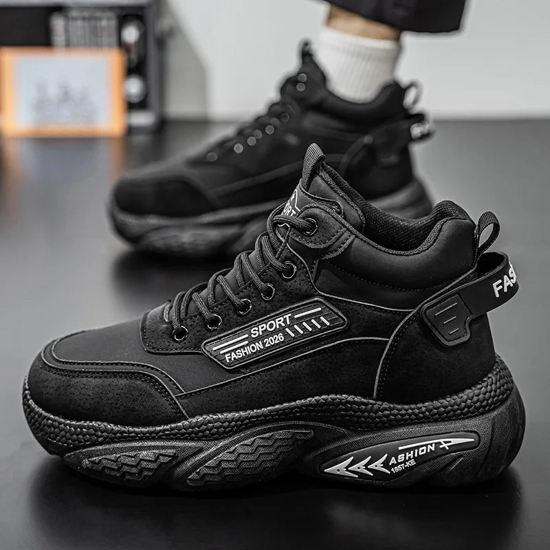 Men's high-top casual sports shoes four seasons new soft-sole non-slip outdoor running shoes fashion students versatile sneakers