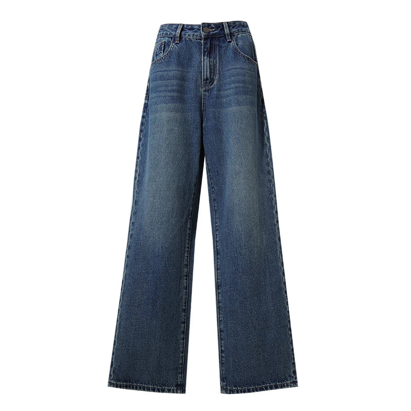 Amii Women's Jeans Cotton Denim Trouser Glitter Casual Vintage Slimming Fashion Straight Pants 2026 Autumn Women Jeans 12643113