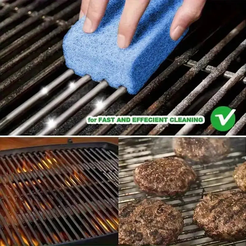 អេប៉ុងសម្អាតចង្រ្កាន BBQ ៥ដុំ – ធន់នឹងកម្ដៅ មិនឆ្កូត កាន់ស្រួលដៃ សម្រាប់ចង្រ្កានហ្គាស/ធ្យូង