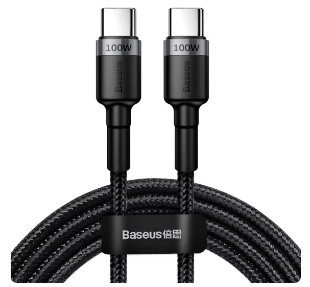 ខ្សែសាកទិន្នន័យ BASEUS PD100W សម្រាប់ iPhone 15 ក្បាលពីរ ប្រភេទ C ដល់ C 65W សាកលឿនសម្រាប់ Huawei Xiaomi Apple