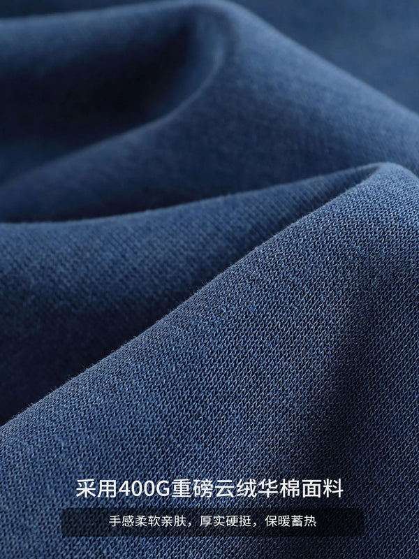 DUKEEN 400G Heavyweight Sweatshirt for Men 2025 Autumn Vintasge Style Washed-Out Solid Color Pullover Casual Men's Clothing