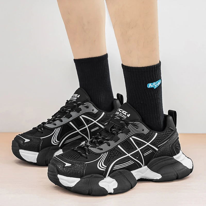 Chunky sneakers Men's breathable casual shoes four seasons new light fashion soft-sole comfort outdoor speed sports running shoe