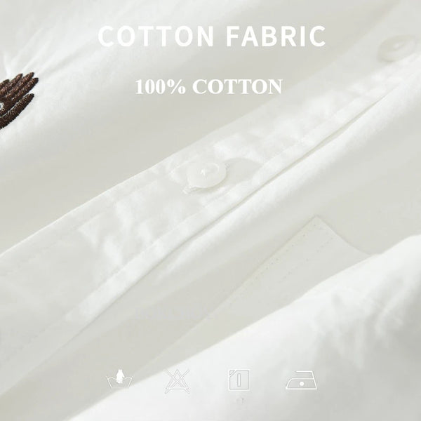 2026 Autumn New 100% Cotton Casual Embroidered Shirt for Men Long Sleeve Big Pocket Male Shirts CM7983