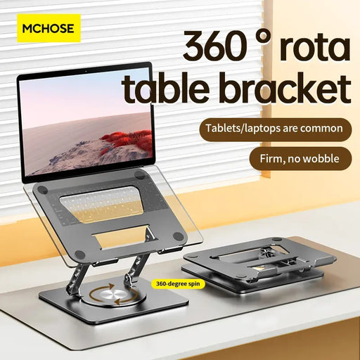 MC 652 Laptop Stand Aluminium Alloy Foldable Tablet Rotale Stand Macbook Laptop Portable Fold Holder Cooling Bracket Support