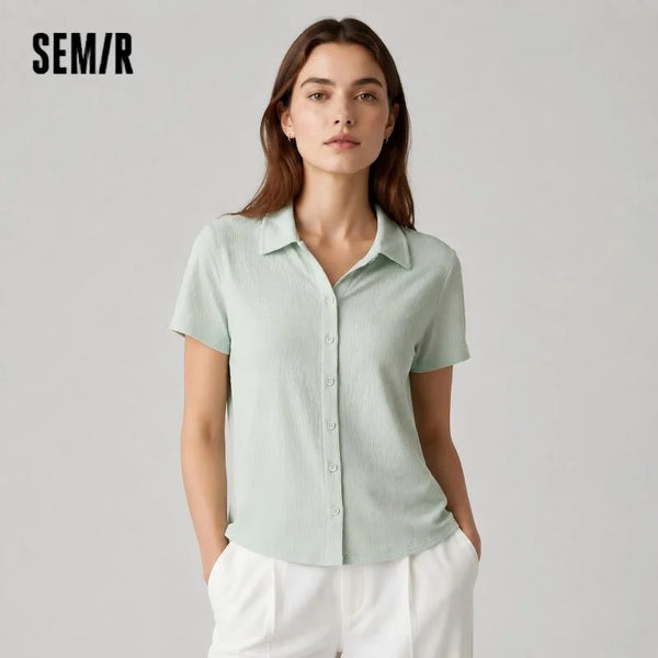 អាវប៉ូឡូនារី Semir ឆ្នាំ ២០២៦ ខ្លី រាងស្លីម លំនាំ Jacquard ស្រាល ធម្មតា ទន់