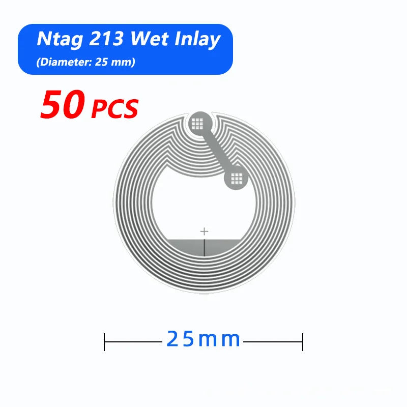 ស្ទីគ័រស្លាក NFC 100pcs/ឡូត 13.56MHz ISO14443A 213 ស្ទីគ័រស្លាកសកល Ntag213 RFID សម្រាប់ទូរស័ព្ទដែលបើក NFC ទាំងអស់