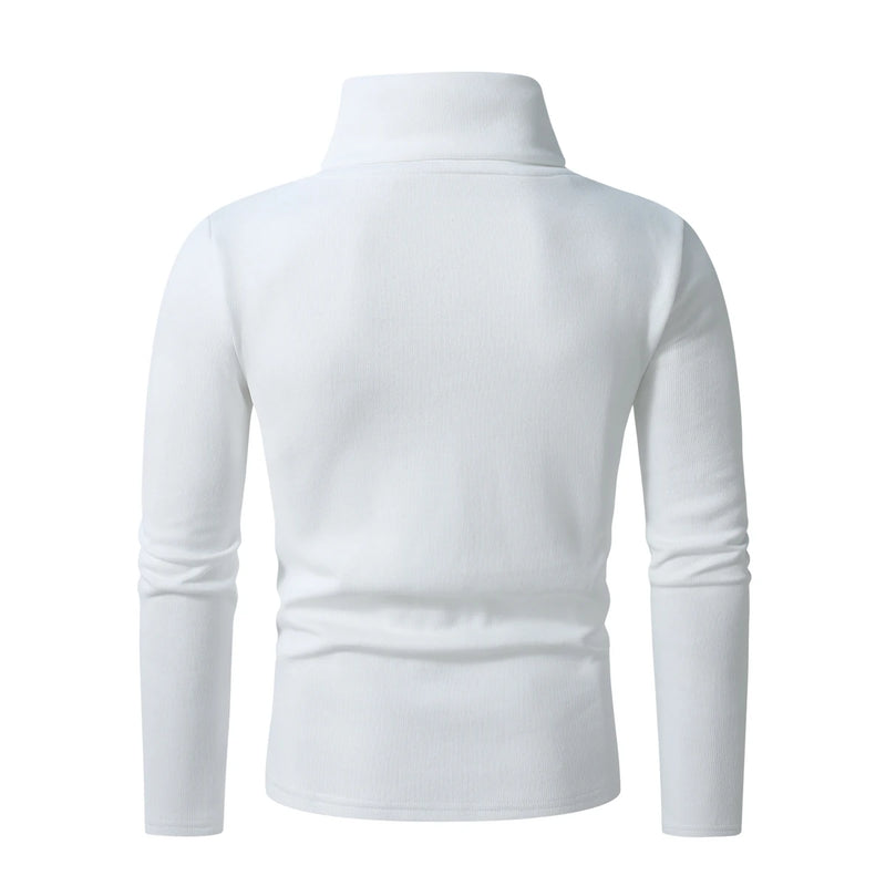 Winter Men's White Turtleneck Sweater, British-style Black Pullover, Asian Sizes M-4XL. New 2026