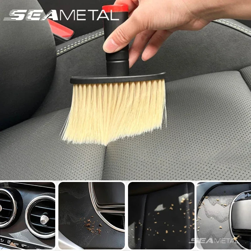 SEAMETAL Car Air Conditioner Outlet Dust Removal Brush Soft Bristles Car Wash Brushes Dust Remover for Car Cleaning Accessories