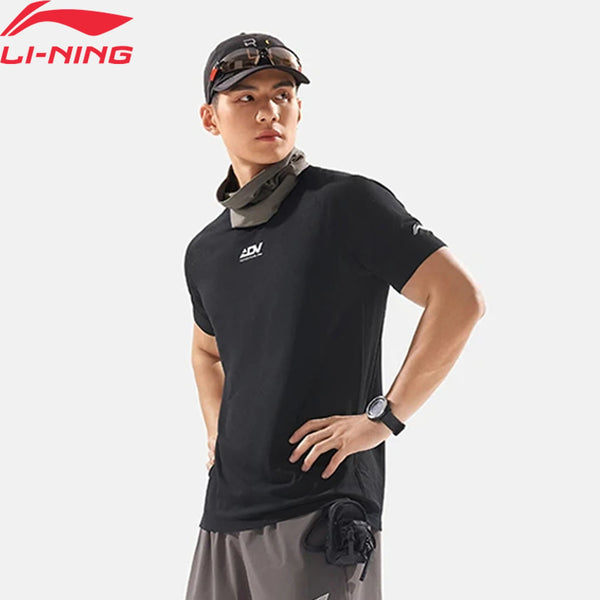អាវយឺតរត់បុរស Li-Ning AT._BACTERIA កមូលធម្មតា ស្រួលពាក់ ឆ្លុះពន្លឺ ដៃខ្លី LiNing Sports ATSV085