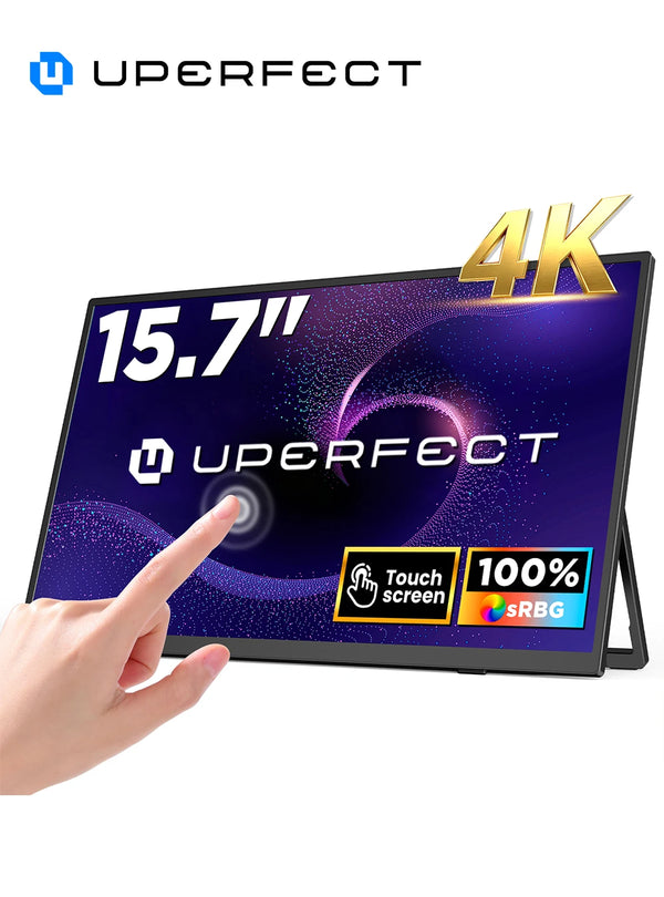ម៉ូនីទ័រអេក្រង់ប៉ះចល័ត PERFECT 4K ទំហំ 15.7 អ៊ីញ IPS HDR HDMI USB-C3.1 សម្រាប់ធ្វើដំណើរ សម្រាប់កុំព្យូទ័រយួរដៃ MacBook PC Surface PS5 XBOX ទូរស័ព្ទ