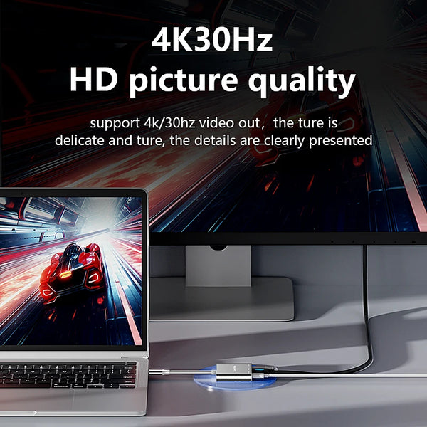 Blueendless 3 ក្នុង 1 USB C hub ប្រភេទ C ទៅ HDMI-Compatible Adapter Type-C ទៅ USB 3.0 Charging Converter សម្រាប់កុំព្យូទ័រយួរដៃ Macbook
